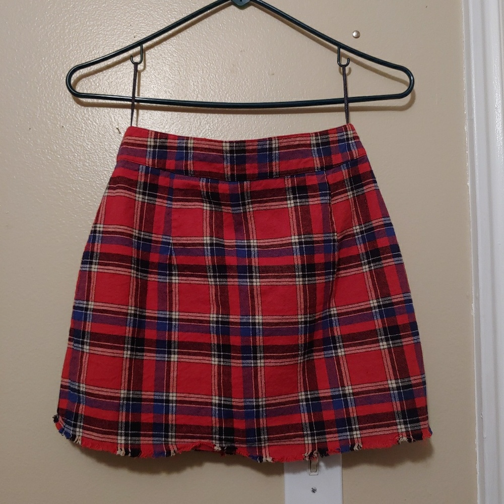 plaid mini skirt